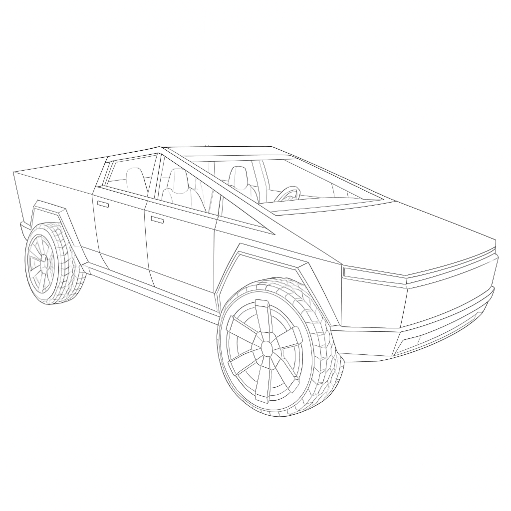 Cybertruck Coloring Page Free Fun Prints Cybertruck Coloring Page Free Fun Prints