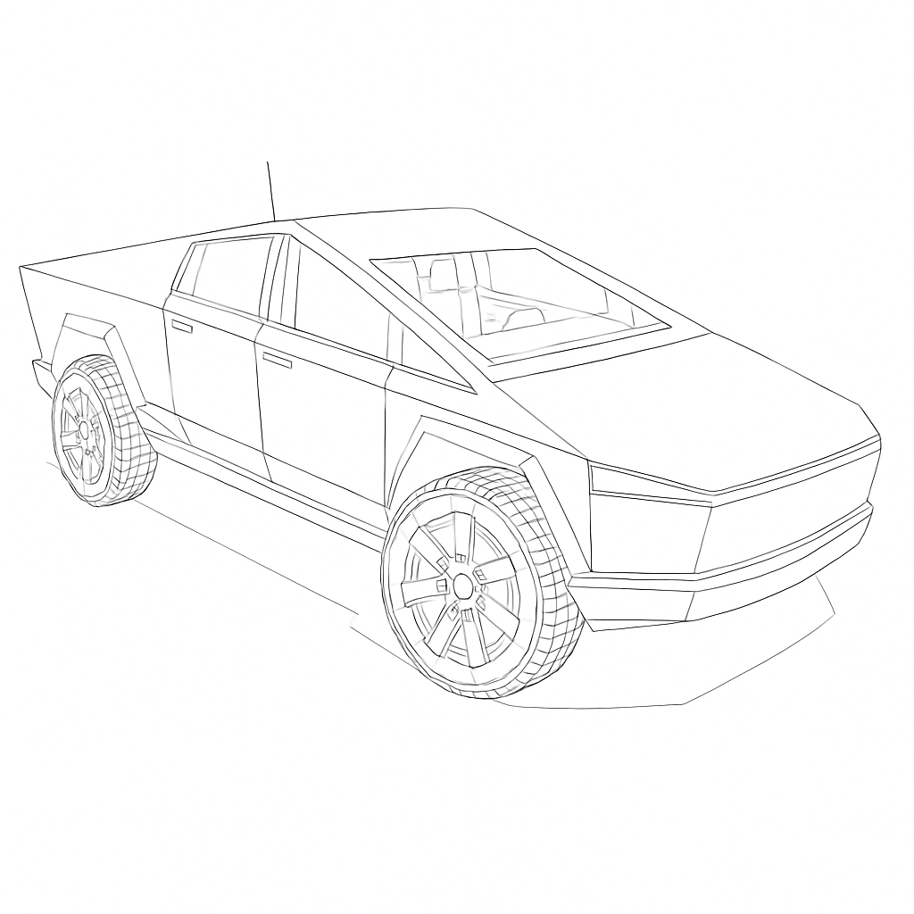 Cybertruck Coloring Page Free Fun Prints Cybertruck Coloring Page Free Fun Prints