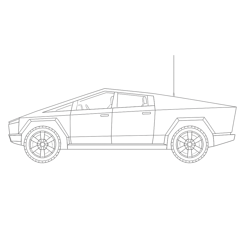 Cybertruck Coloring Page Free Fun Prints
