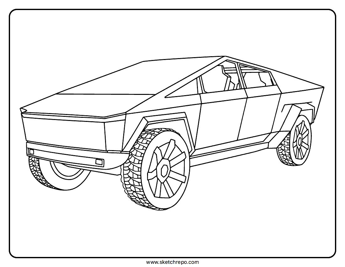 cybertruck coloring page cybertruck coloring page