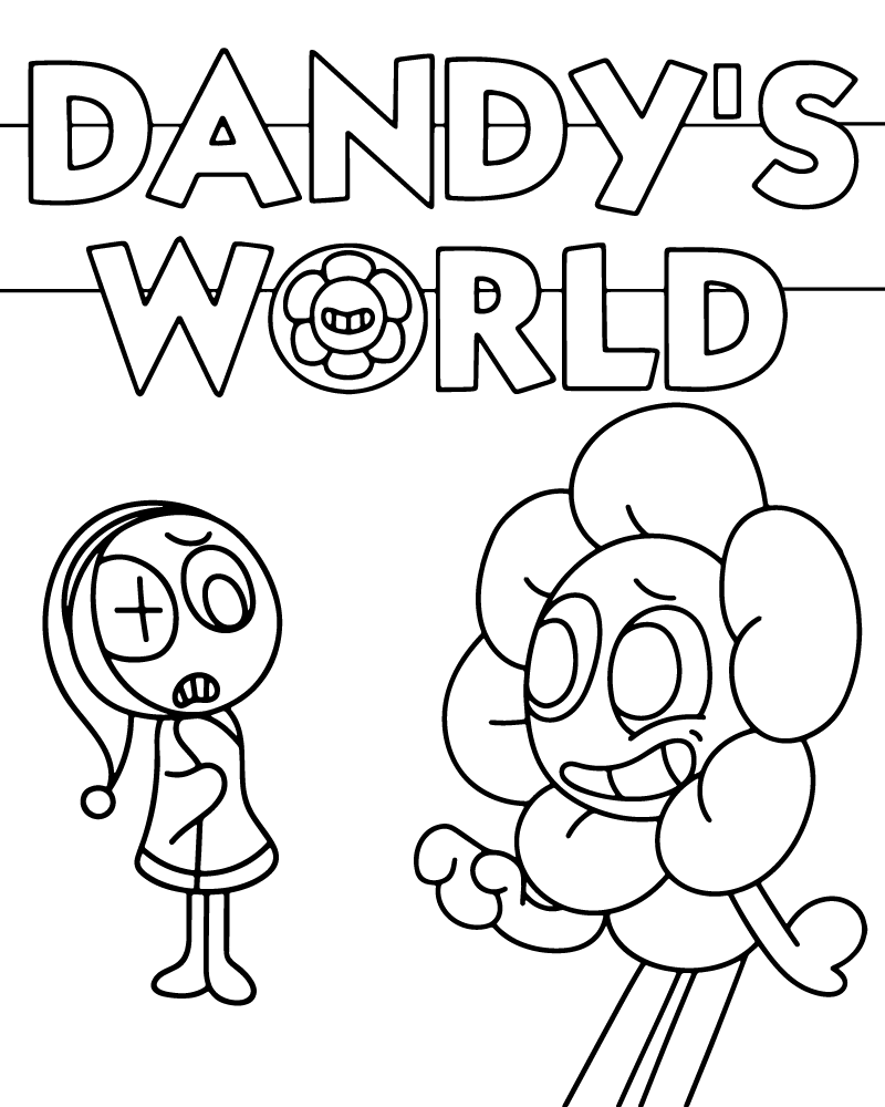 Dandy s World Coloring Page Dandy s World Coloring Page