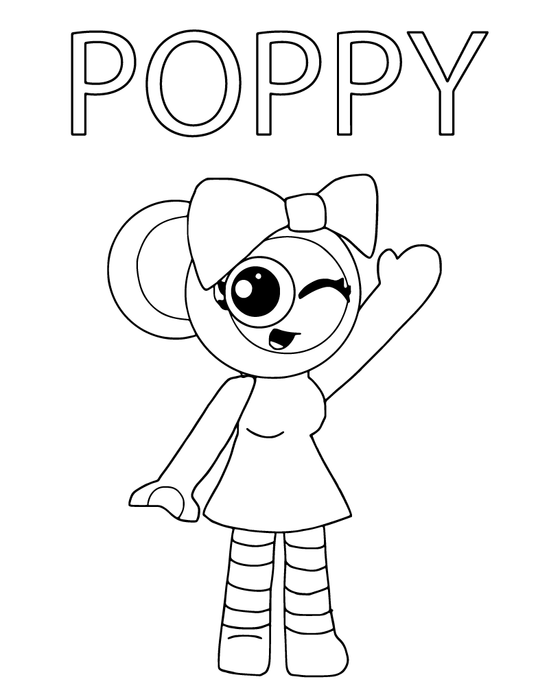 Dandy s World Poppy Coloring Page