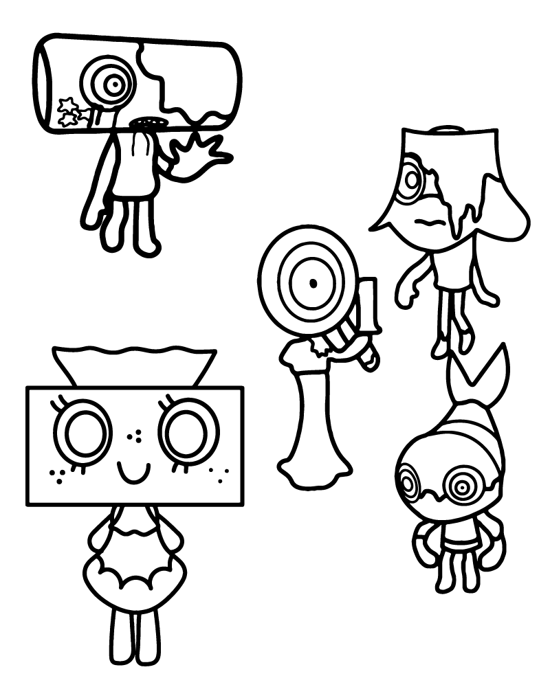 Dandy s World Toon Characters Coloring Page Dandy s World Toon Characters Coloring Page