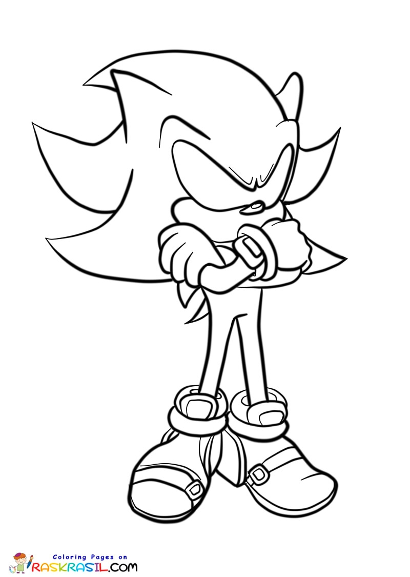 Dark Sonic Coloring Pages Dark Sonic Coloring Pages
