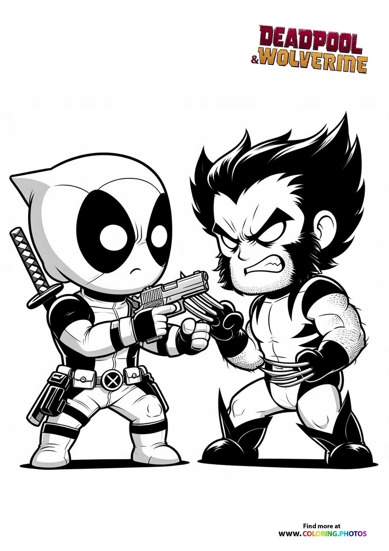 deadpool and wolverine coloring pages