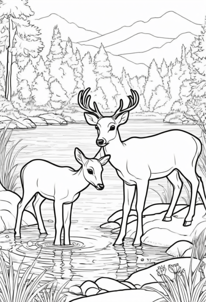 Deer Color Pages Deer Color Pages