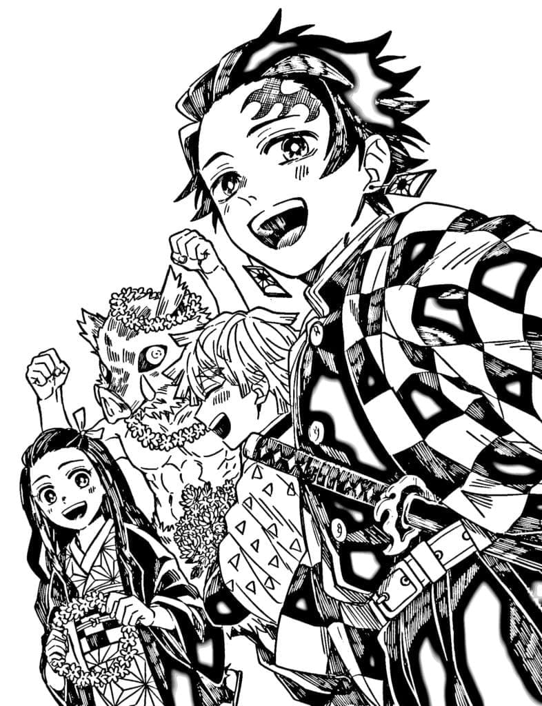 Demon Slayer Characters Coloring Page Download Print Or Color Online Demon Slayer Characters Coloring Page Download Print Or Color Online