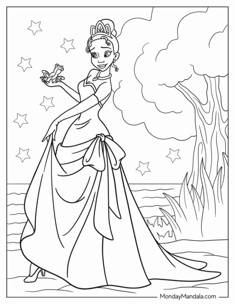 Disney Princess Coloring Pages Tiana Princess 2025 Disney Princess Coloring Pages Tiana Princess 2025