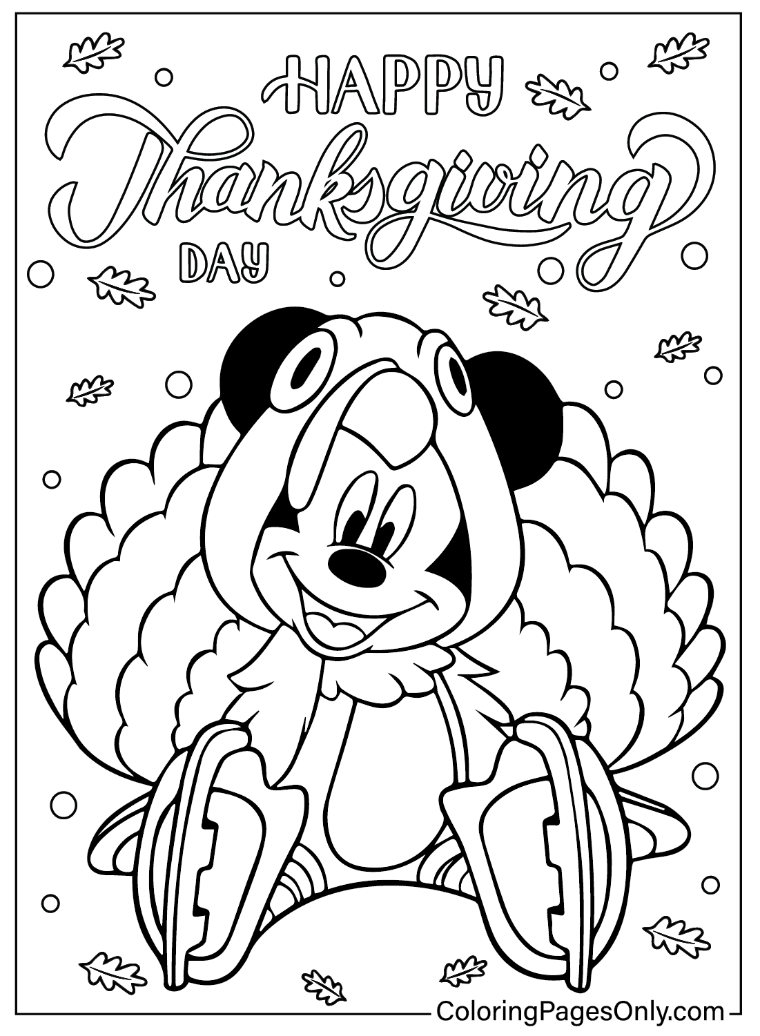 Disney Thanksgiving Color Pages Disney Thanksgiving Color Pages
