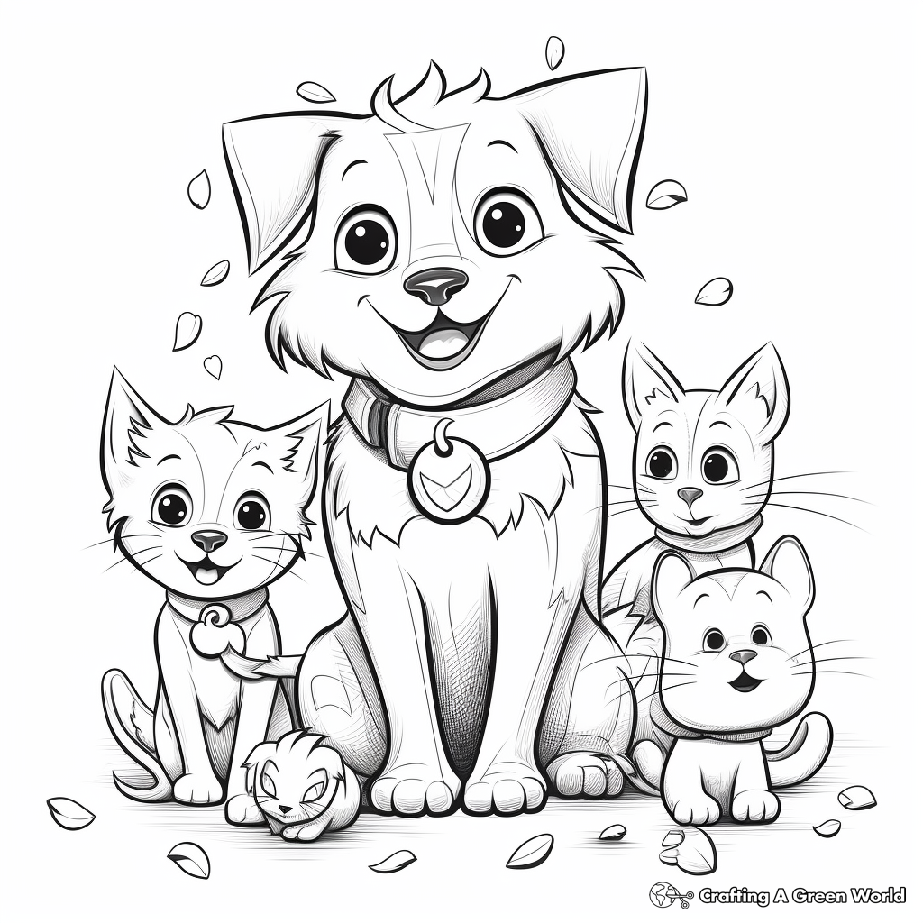 Dog And Cat Coloring Pages