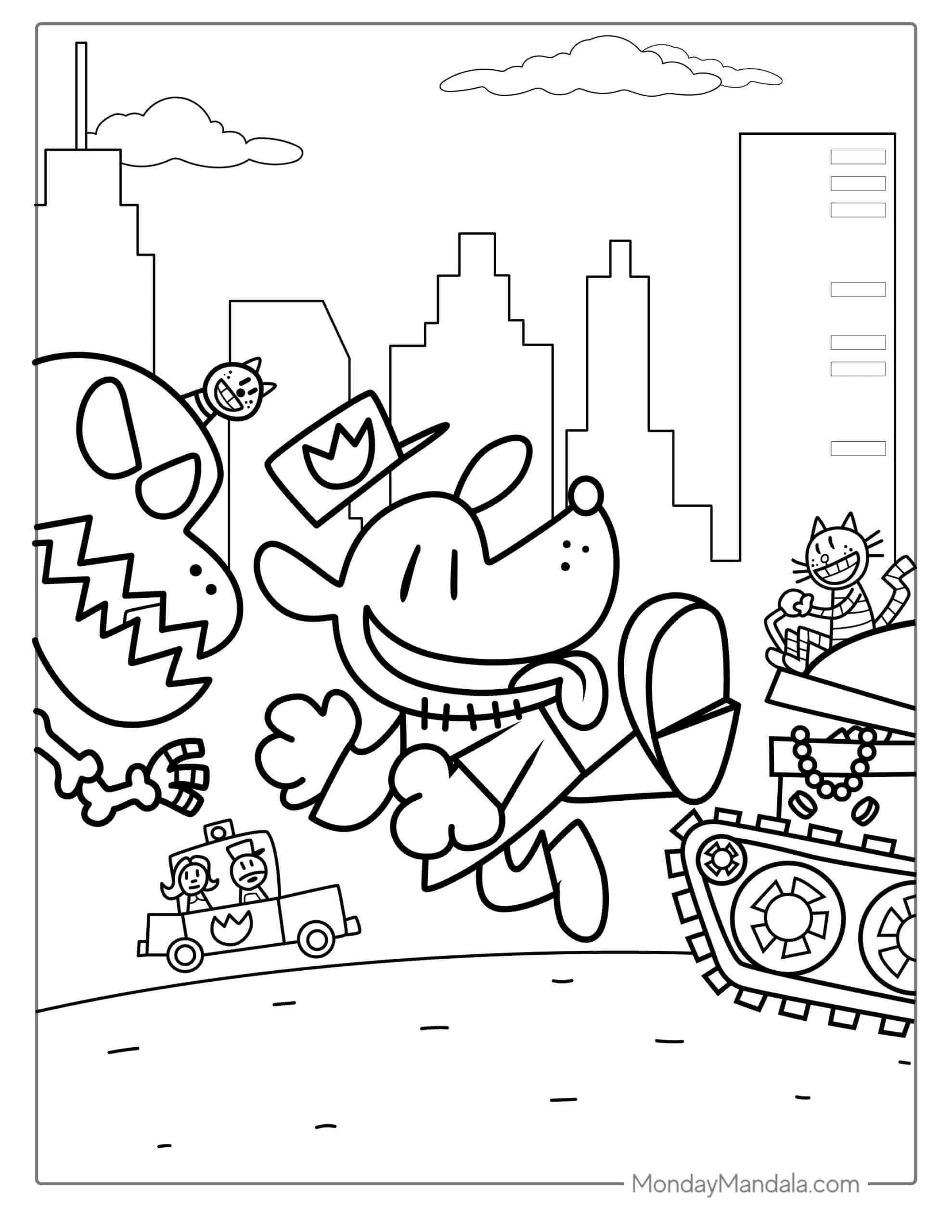 Dog Man Coloring Pages Ghrnet At Coloring