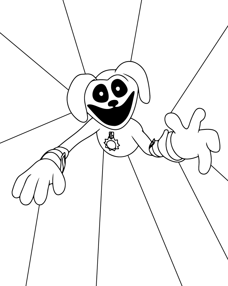 DogDay Poppy Playtime Adventure Coloring Page DogDay Poppy Playtime Adventure Coloring Page