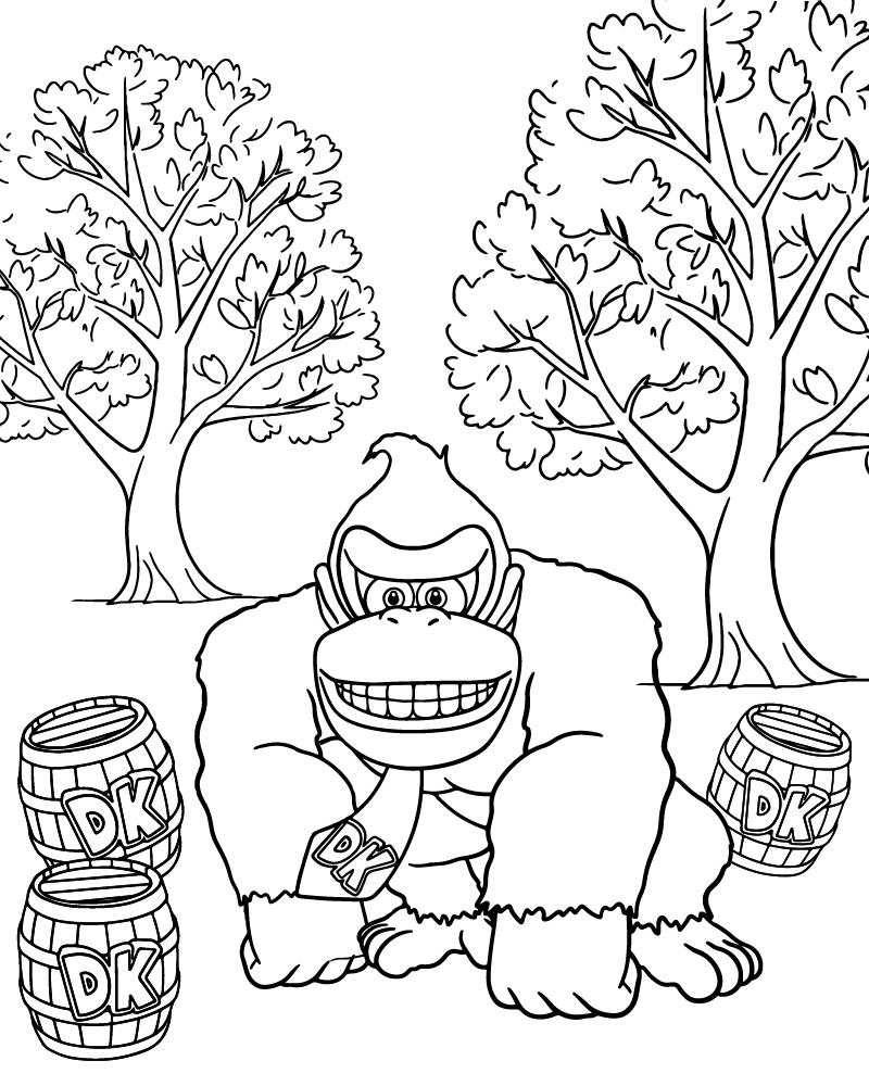 donkey kong coloring pages