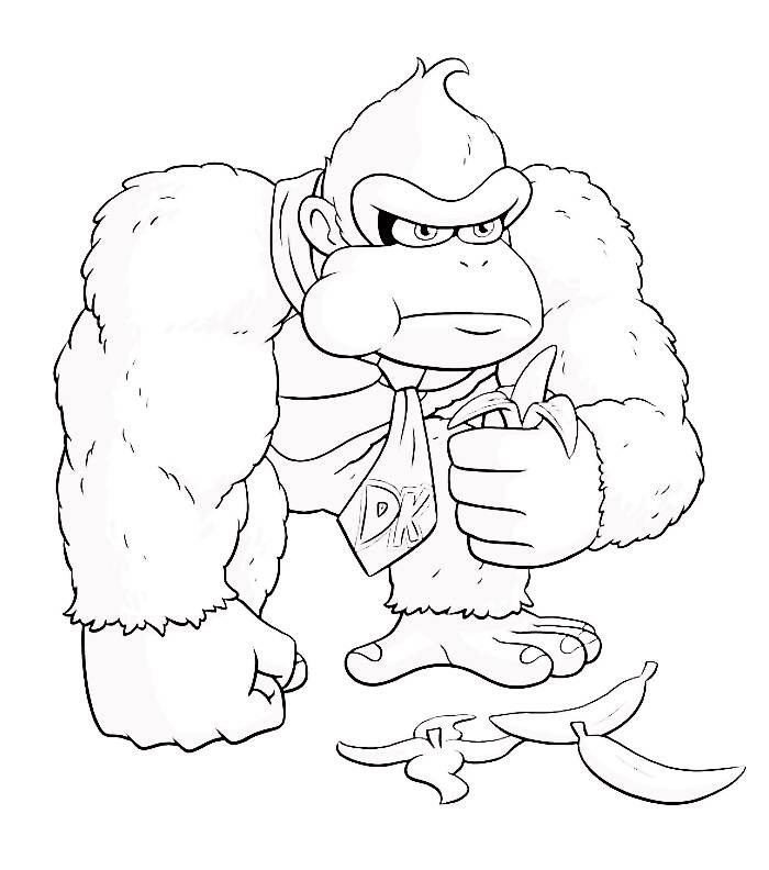 Donkey Kong Coloring Pages Free Printable PDF 