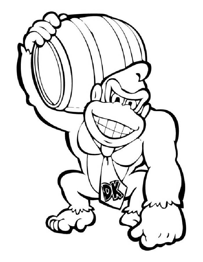 Donkey Kong Coloring Pages Free Printable PDF 