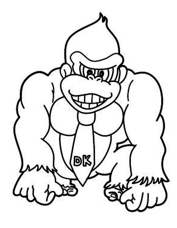 Donkey Kong Coloring Pages Free Printable PDF