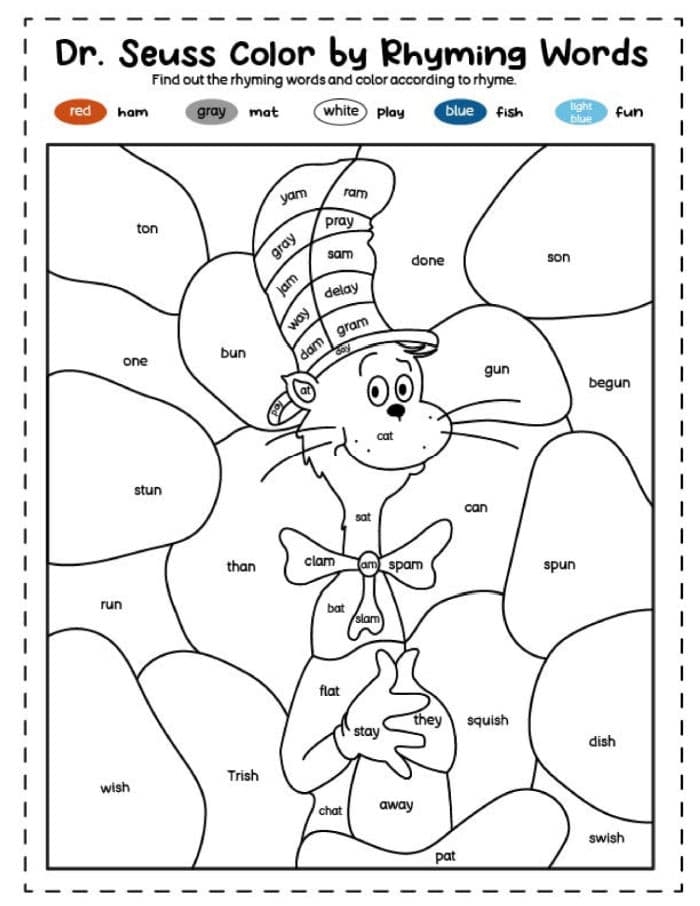 Dr Seuss Coloring Pages Dr Seuss Color By Number