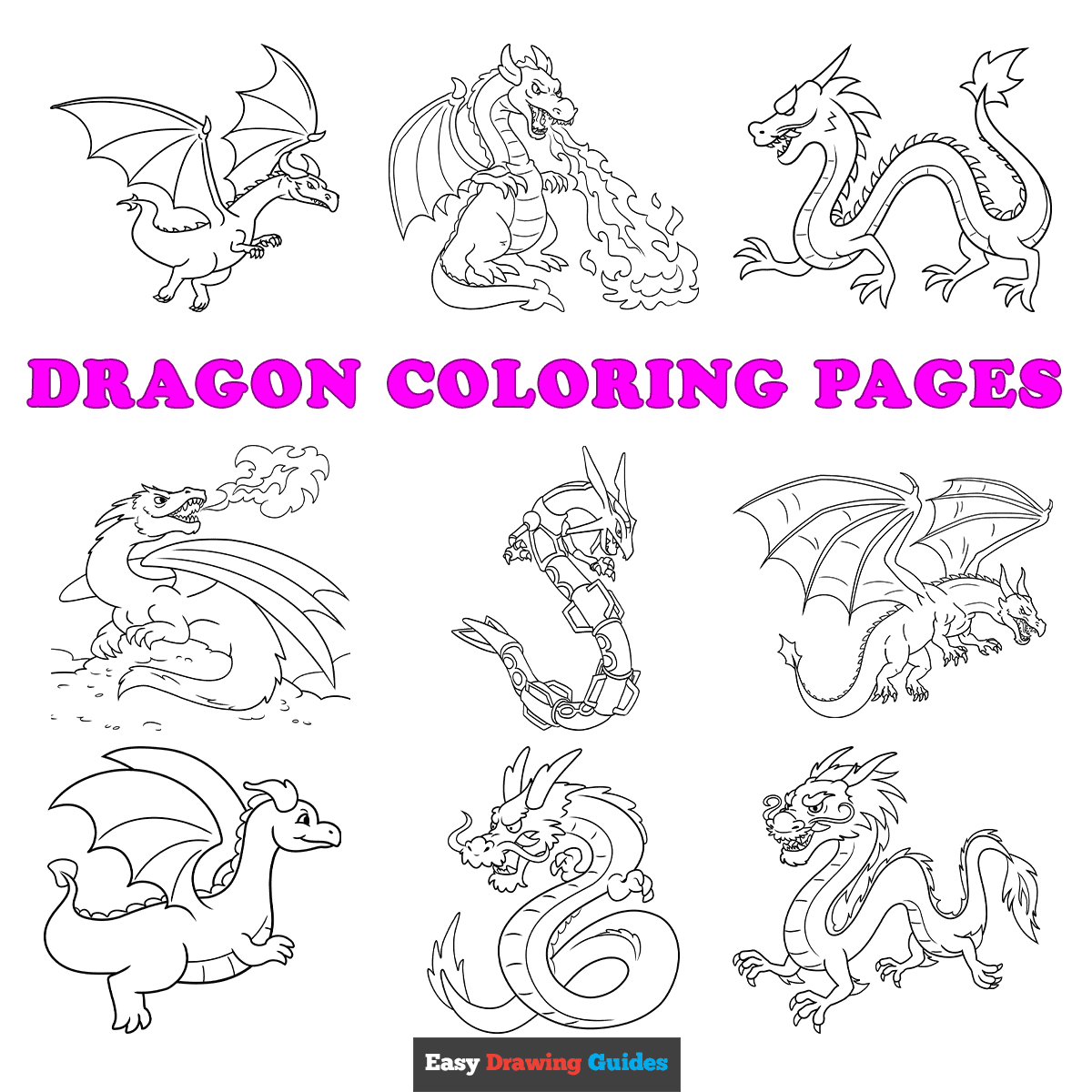 Dragon Coloring Pages Free Printable Pdf