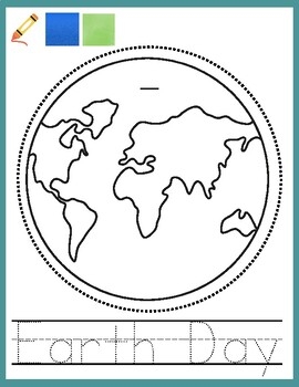 Earth Day Color Page With Picture Instructions And Traceable Name Earth Day Color Page With Picture Instructions And Traceable Name