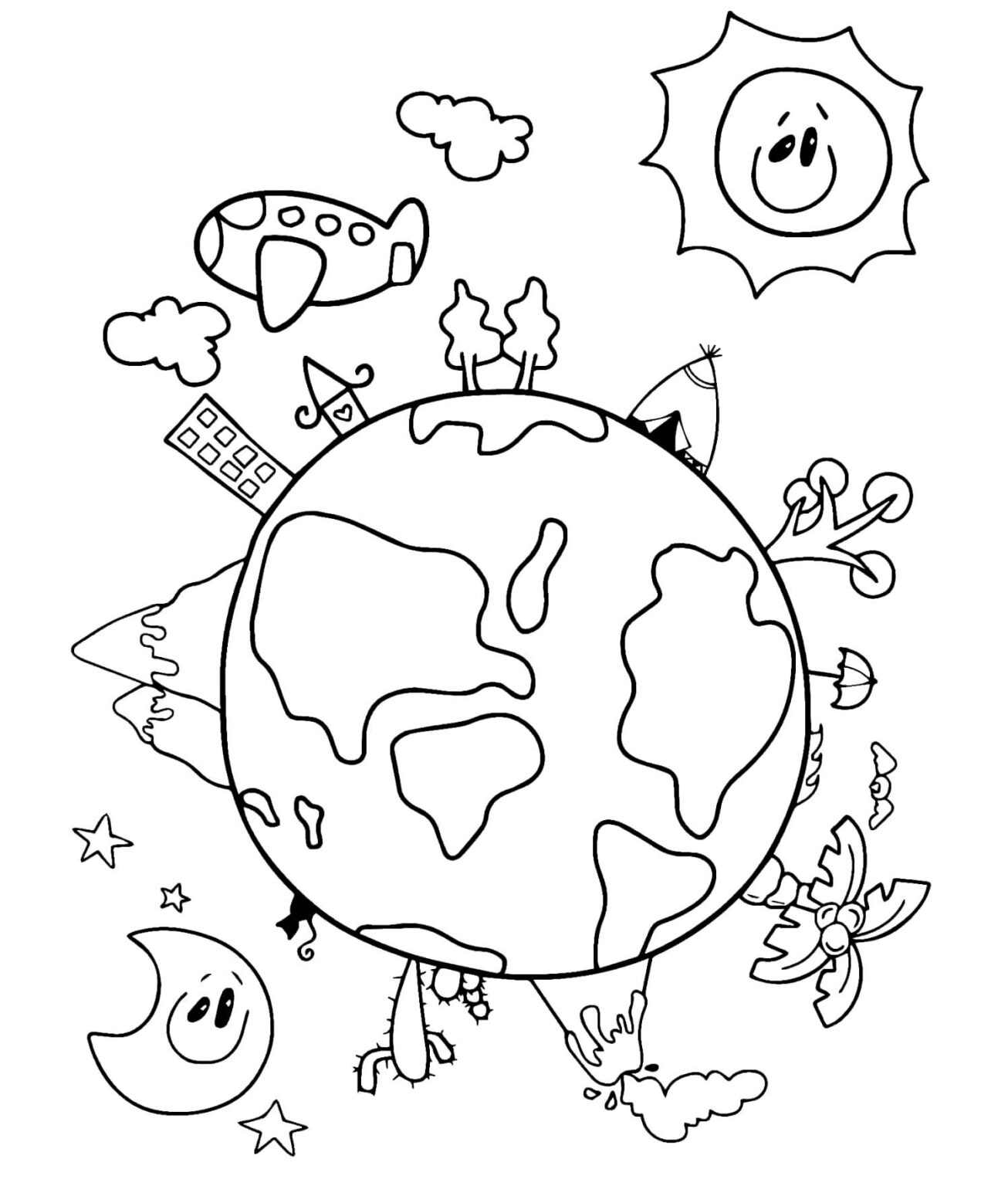Earth Day Coloring Page Turkau Earth Day Coloring Page Turkau