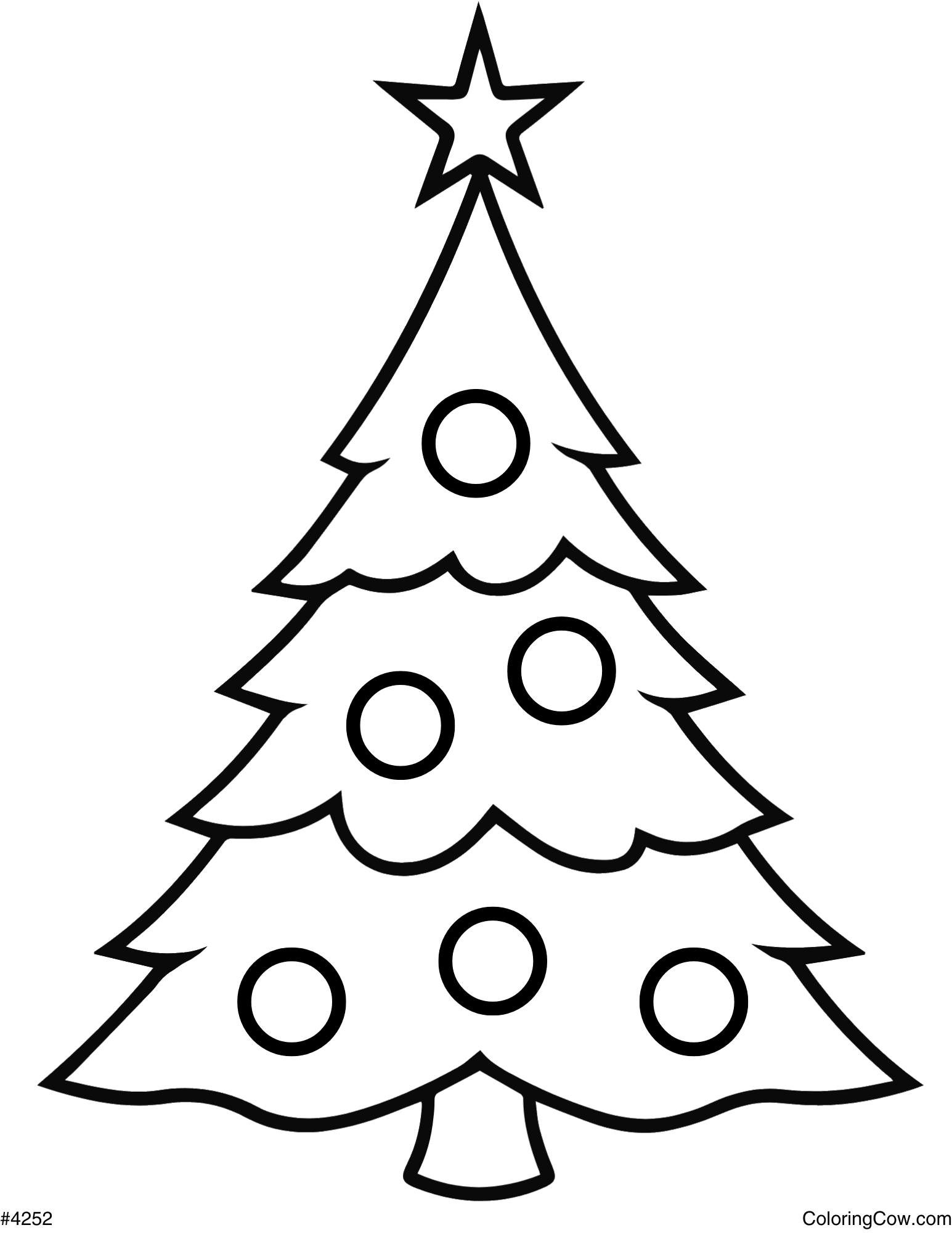 Easy Christmas Tree Coloring Page