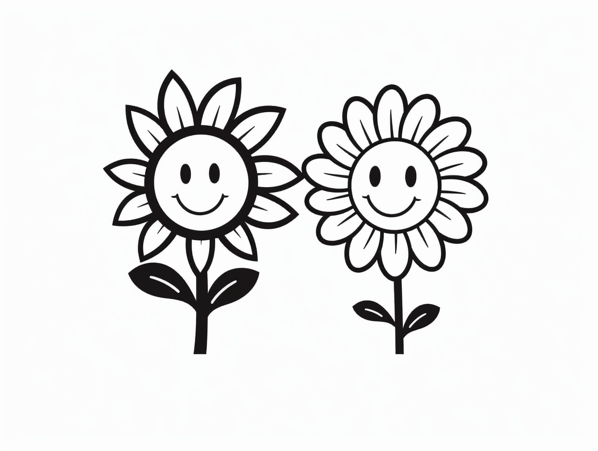 easy flower coloring pages