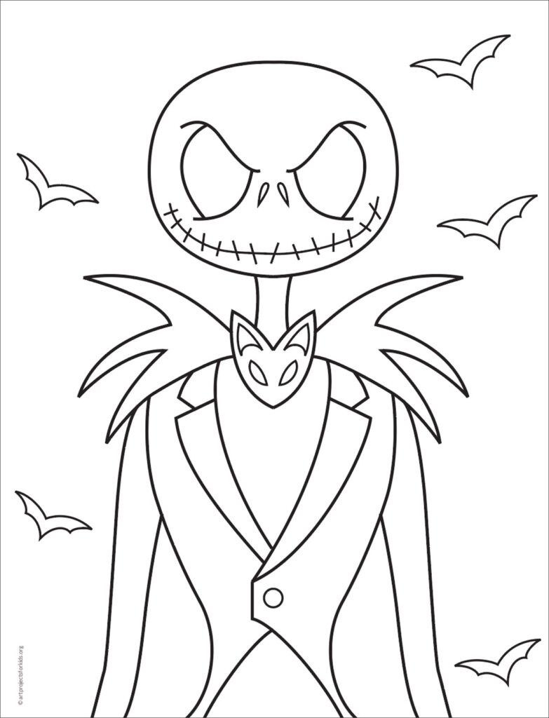 Easy How To Draw Jack Skellington And Jack Coloring Page Jack 