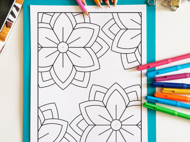 Easy mandala coloring pages featured image1 Lemons And Lattes