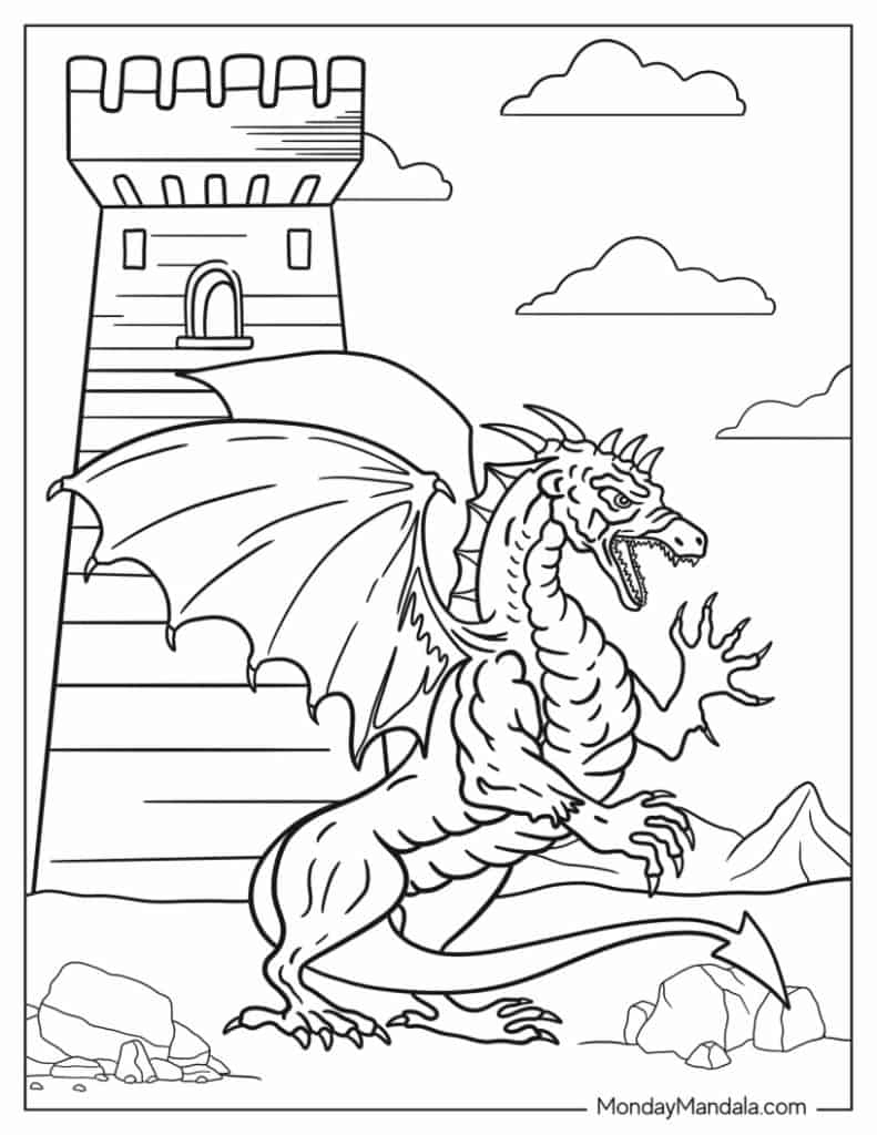 Easy Printable Dragon Coloring Pages Pdf Printable Infoupdate