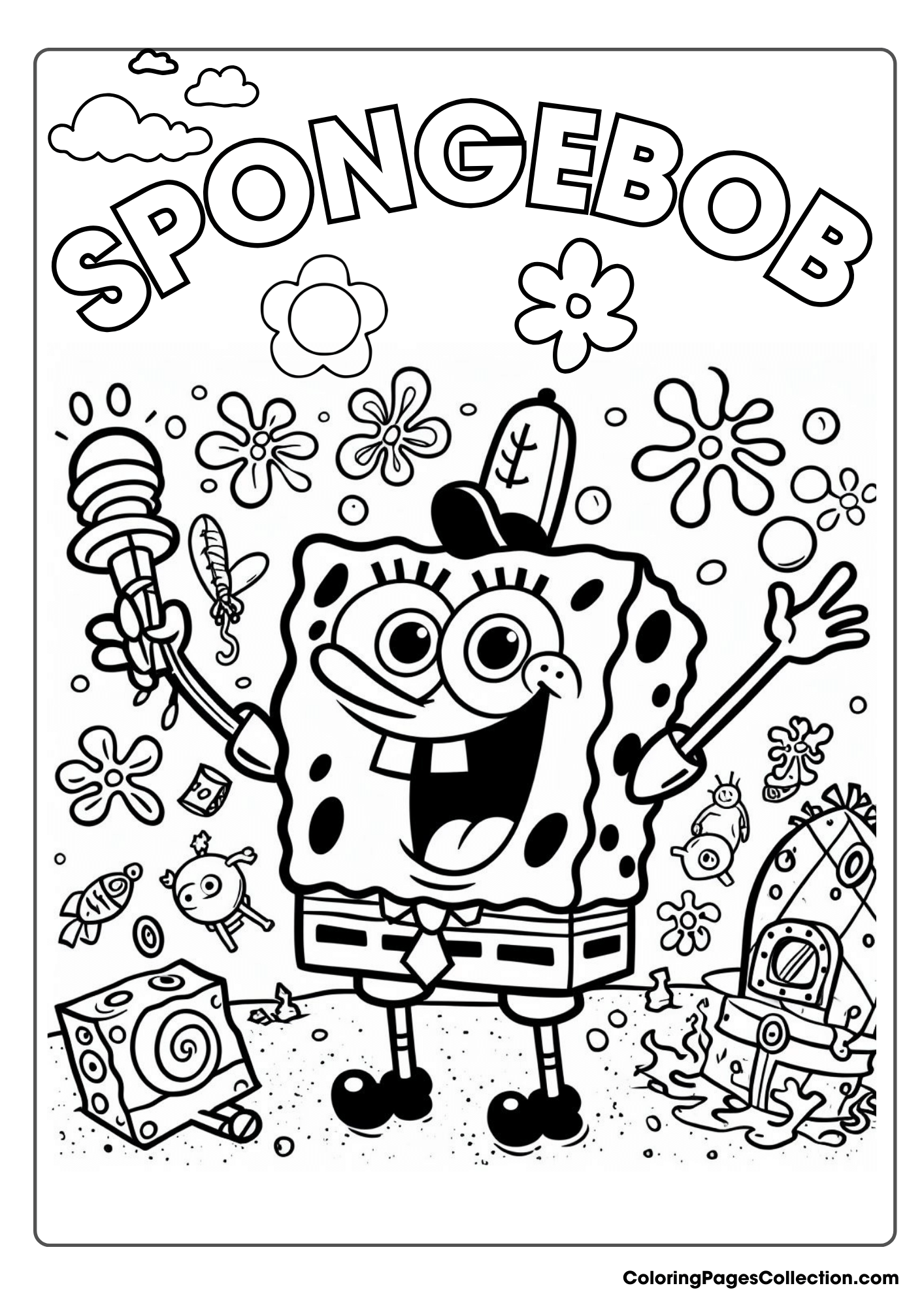 Easy Spongebob Coloring Pages With Printable PDF Free Easy Spongebob Coloring Pages With Printable PDF Free