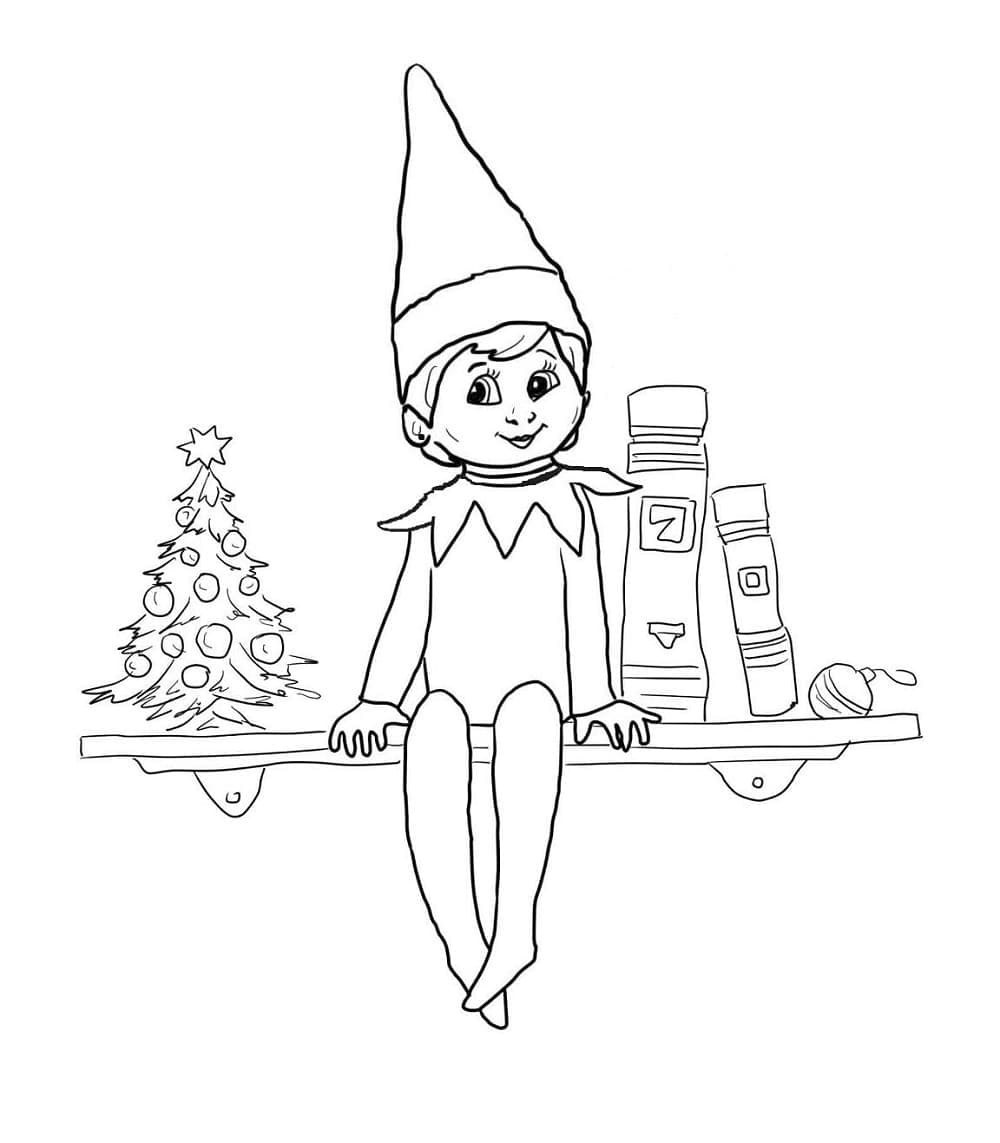 Elf On The Shelf Coloring Pages ColoringLib Elf On The Shelf Coloring Pages ColoringLib
