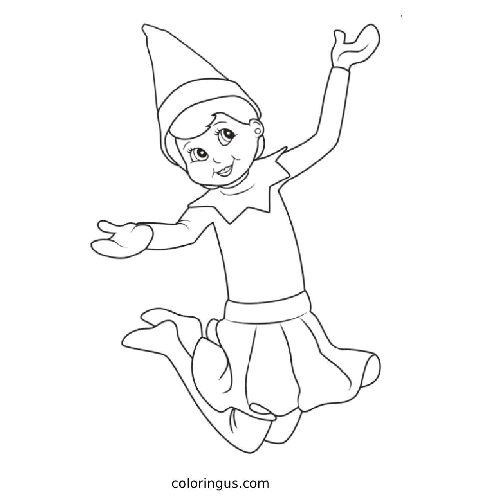Elf On The Shelf Coloring Pages Free Printable PDF