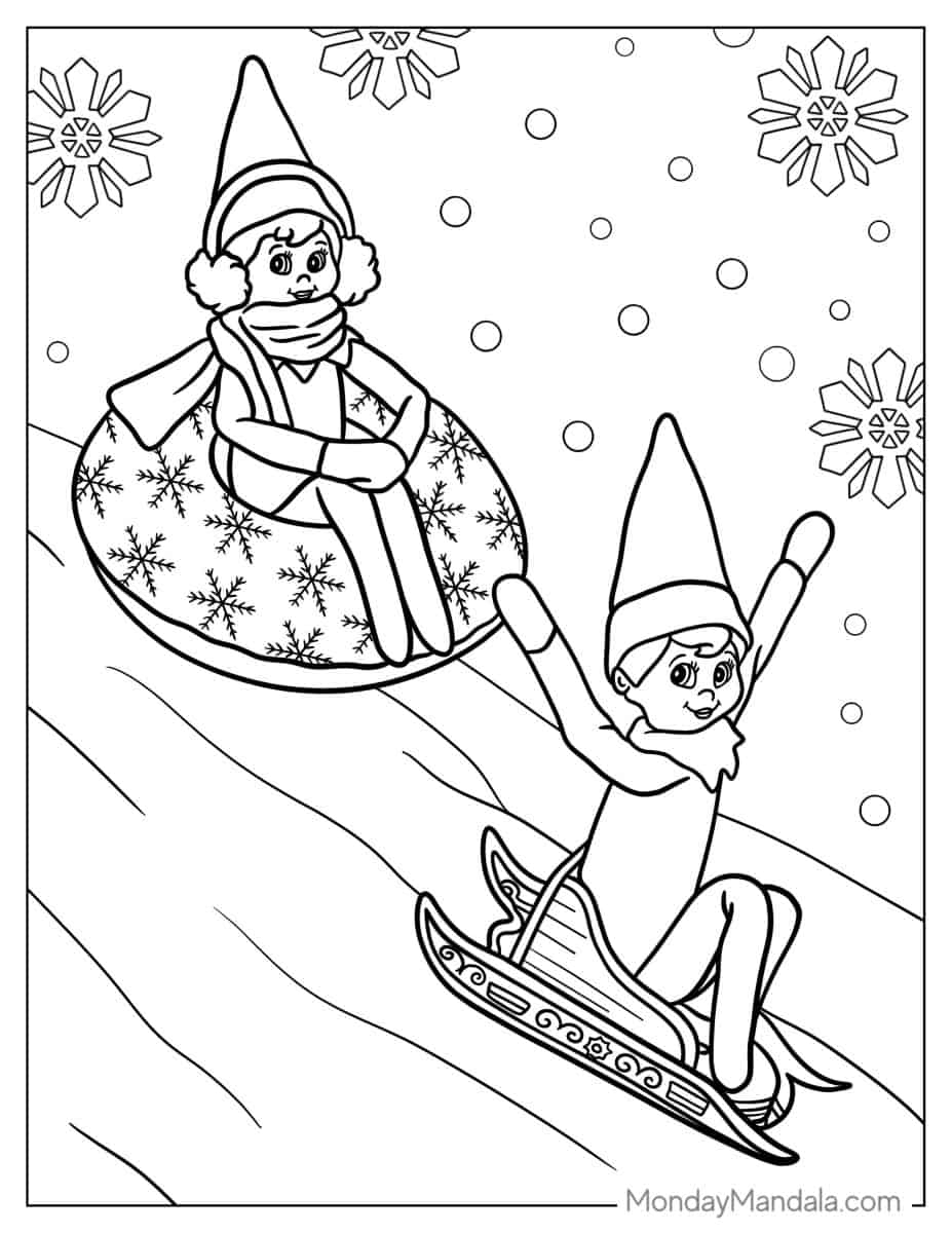 elf on the shelf coloring pages