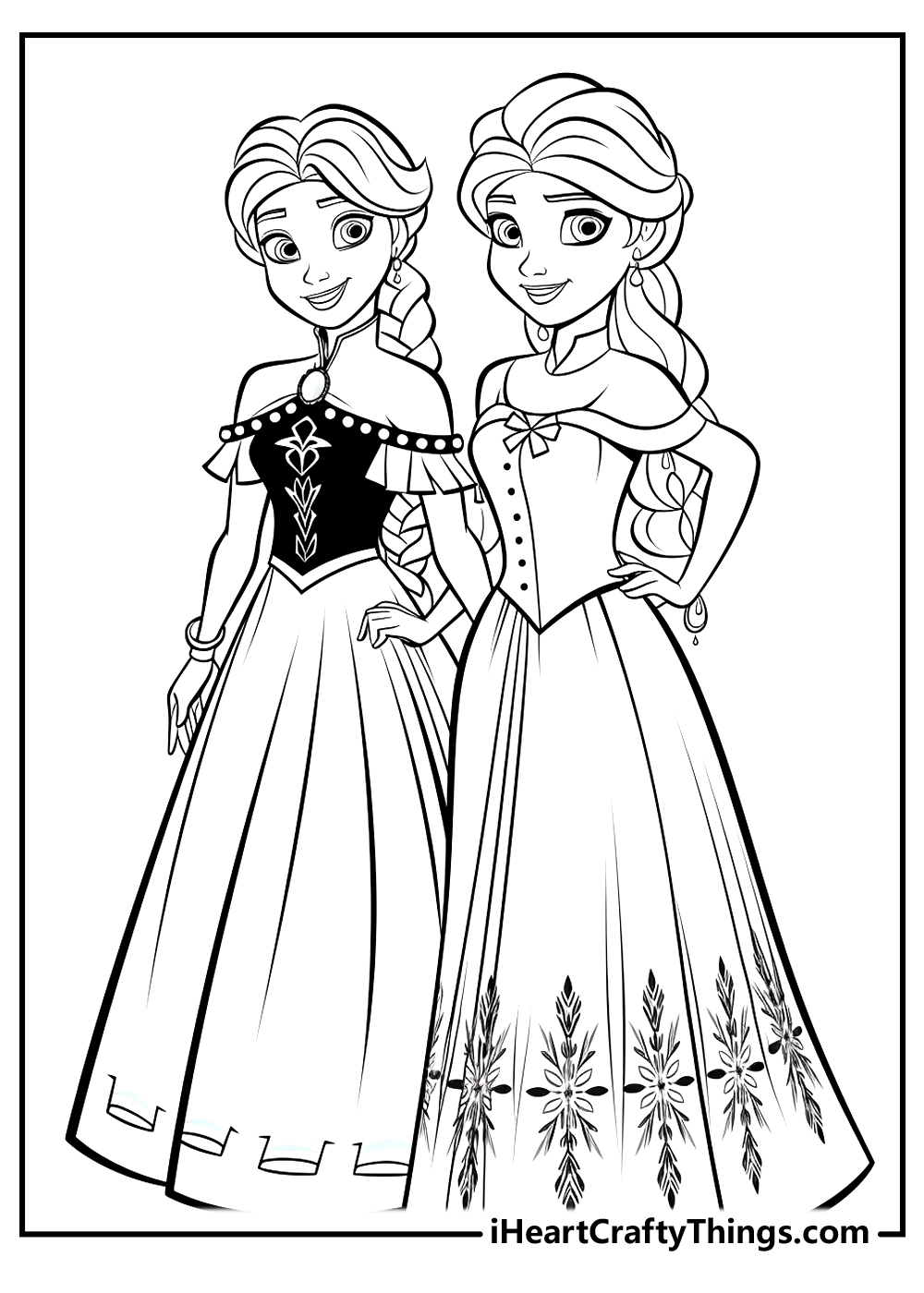 Elsa And Anna Coloring Pages