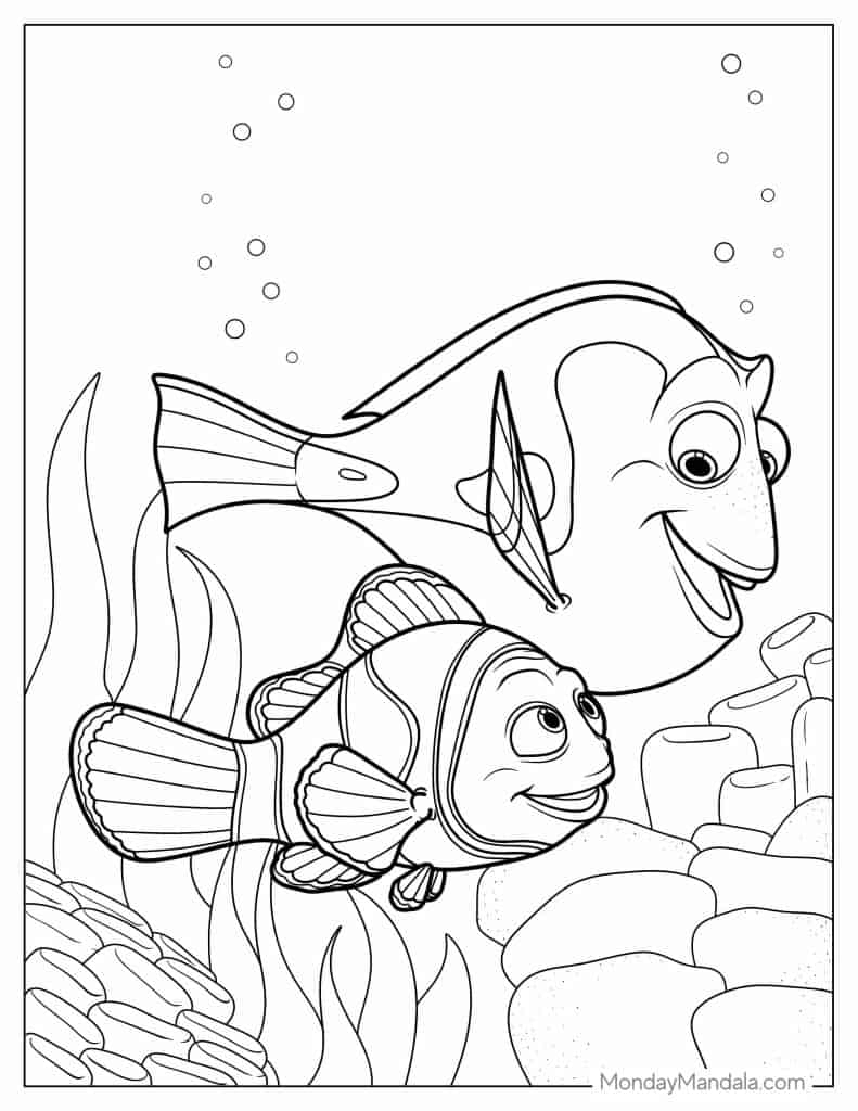 finding nemo color pages finding nemo color pages