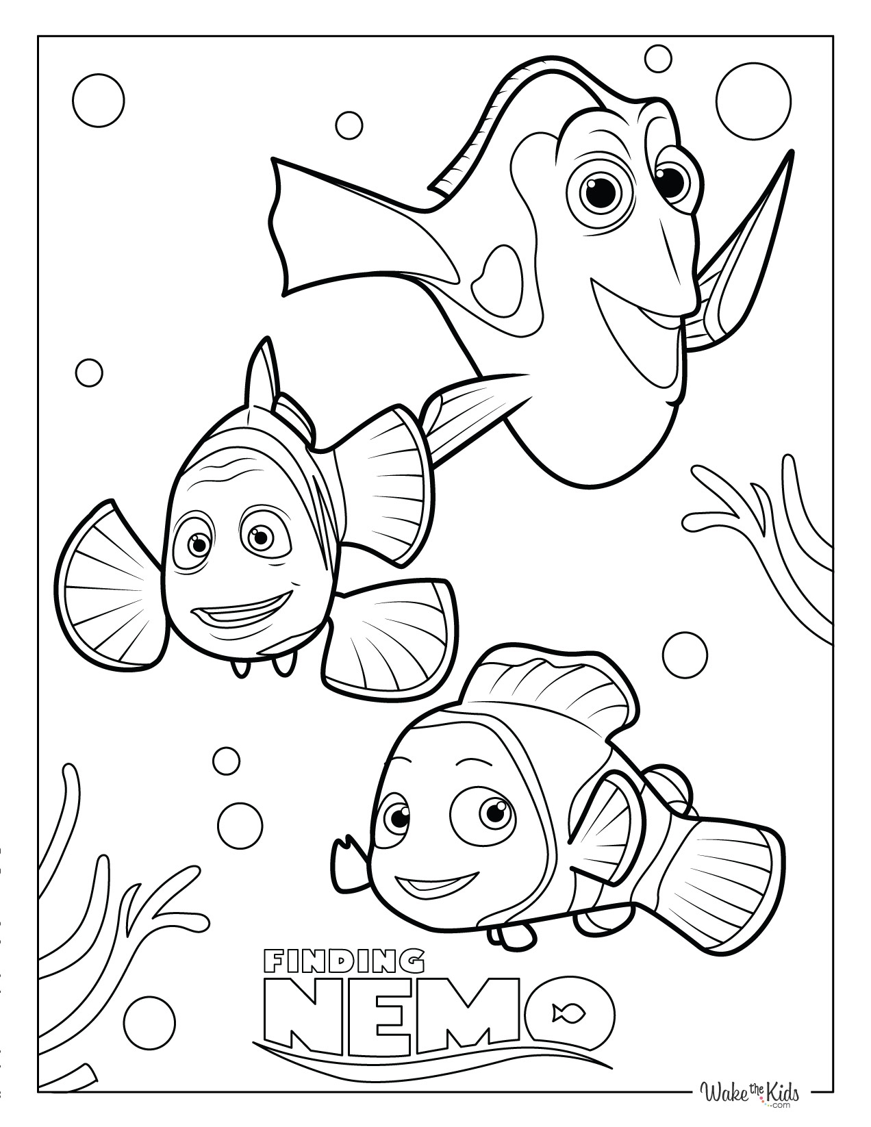 Finding Nemo Coloring Pages Free Printable PDFs WakeTheKids