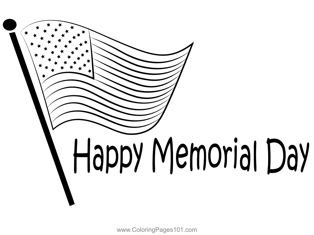 Flag Memorial Day Coloring Page For Kids Free Memorial Day Printable 