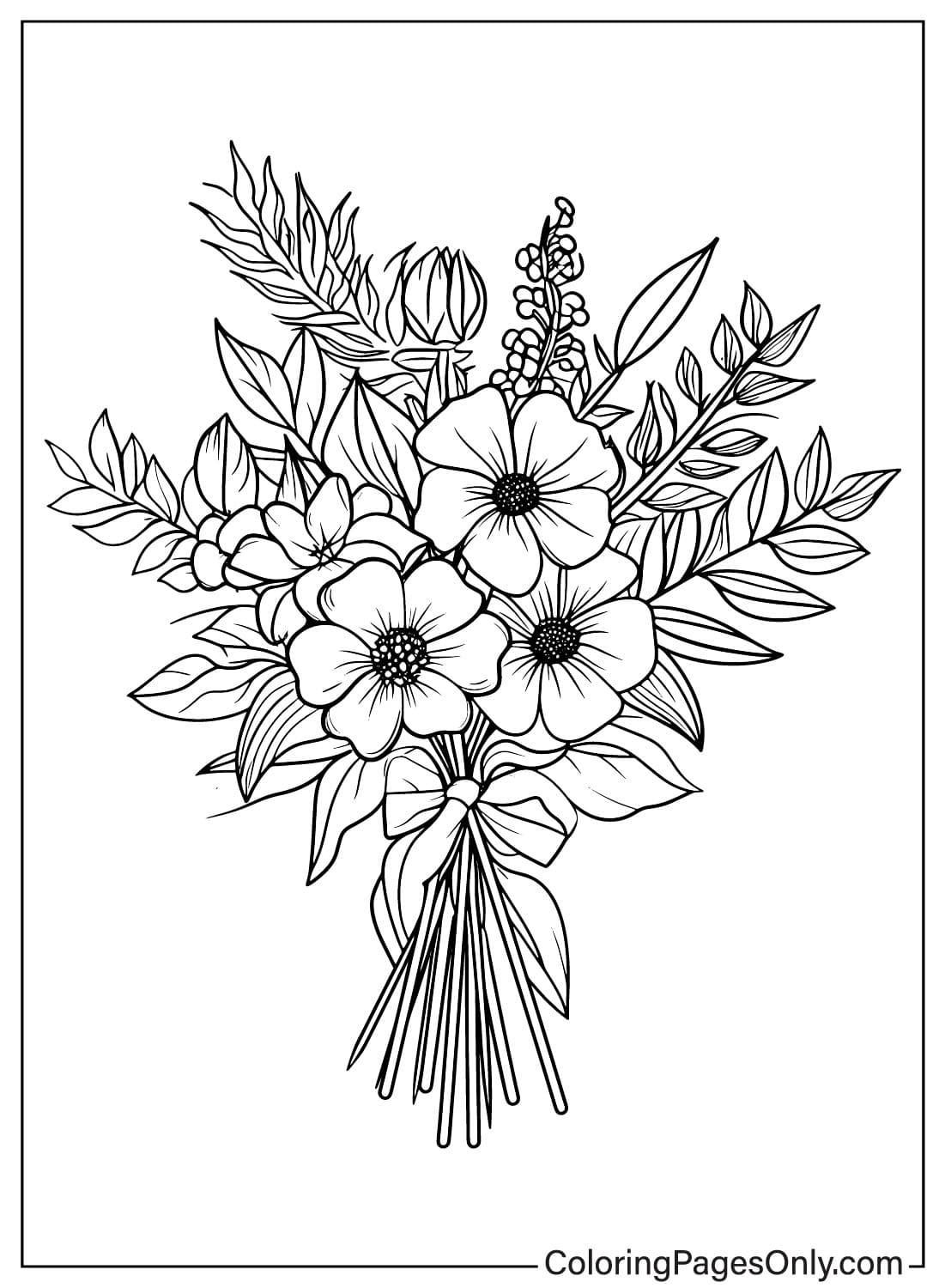 flower bunch coloring pages
