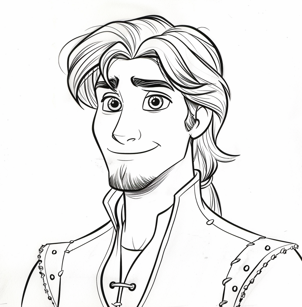 Flynn Rider From Tangled Coloring Pages ColoringDraft