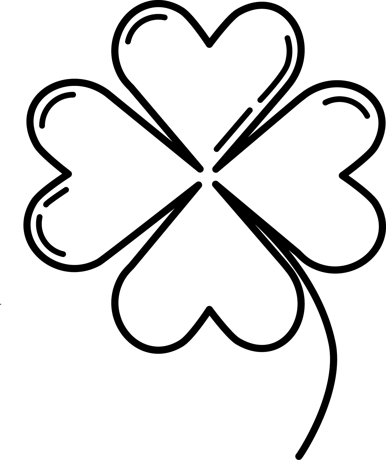 Four Leaf Clover Coloring Page ColouringPages