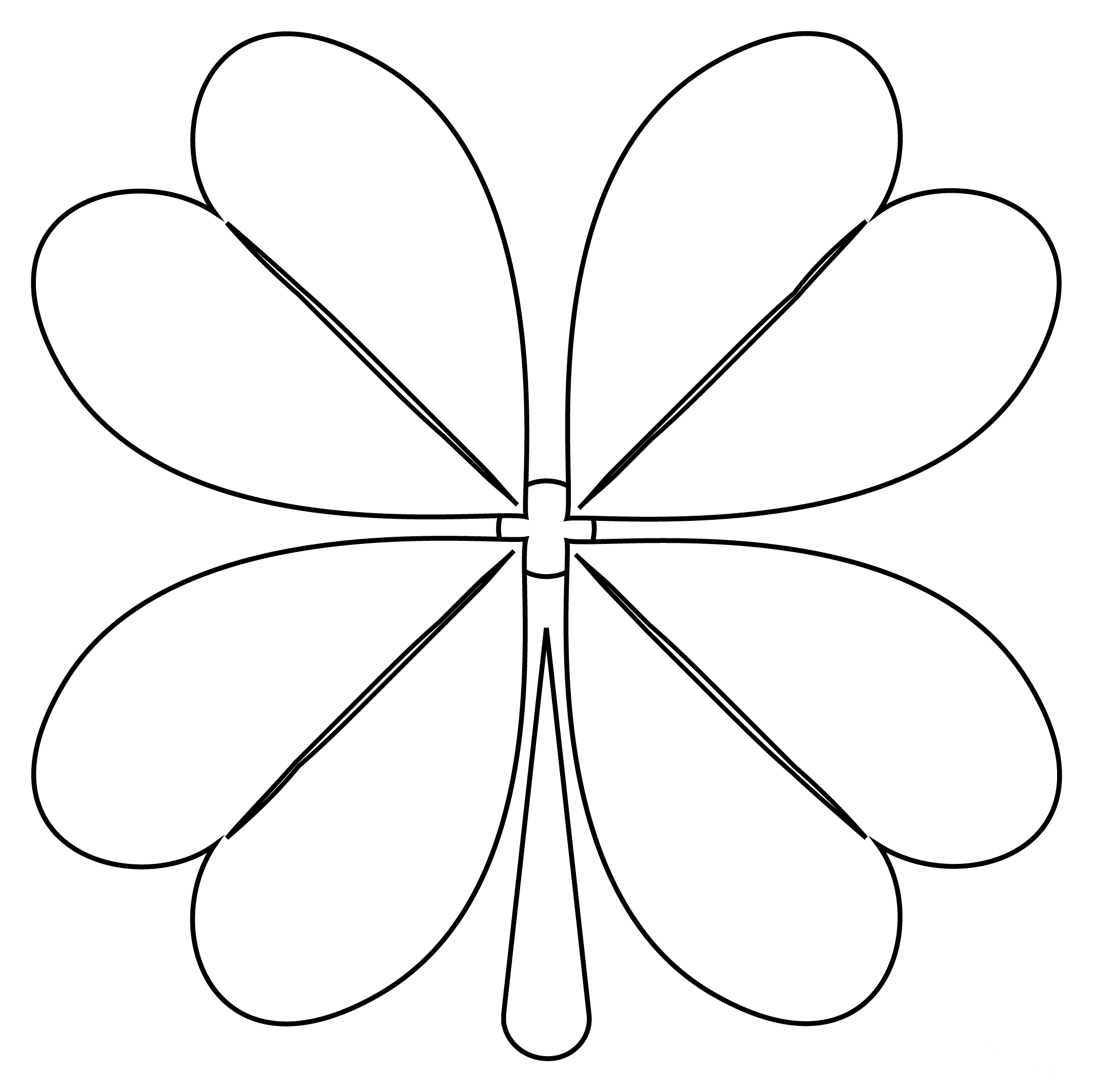 four leaf clover coloring page