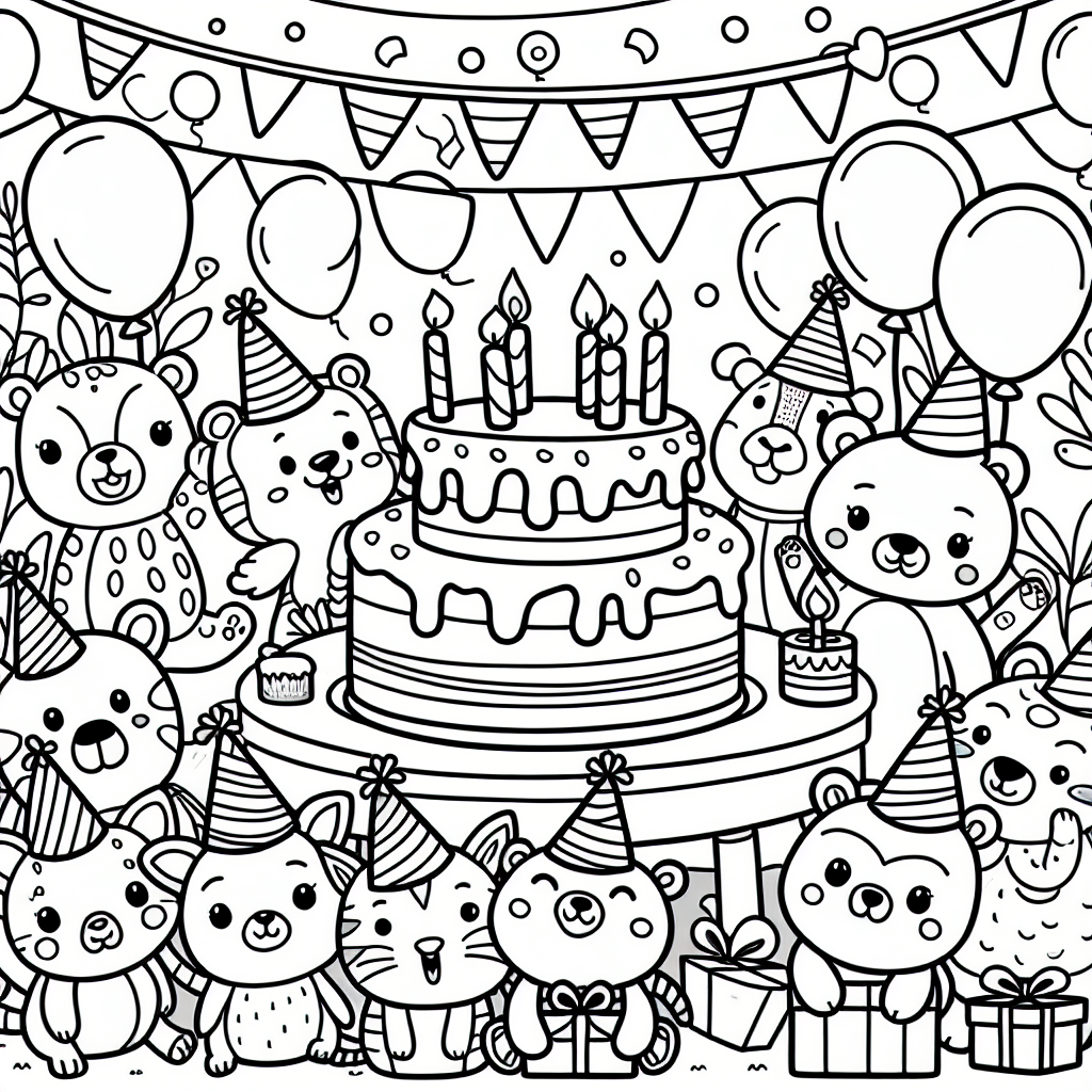 Free Coloring Pages Birthday Party Infoupdate