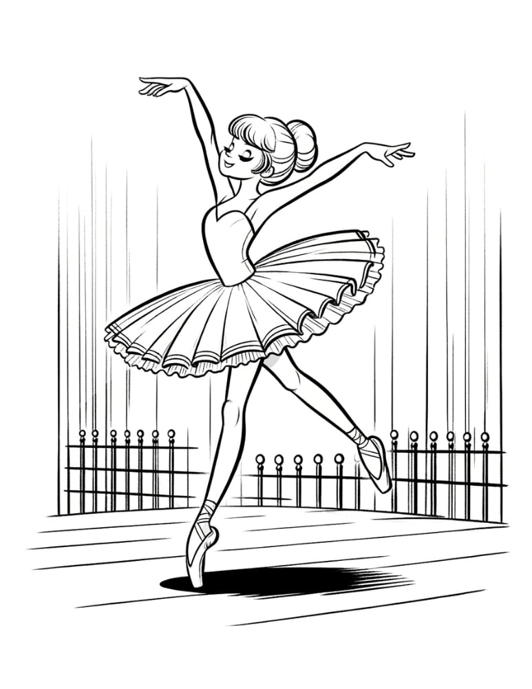 Free Cute Ballerina Coloring Pages
