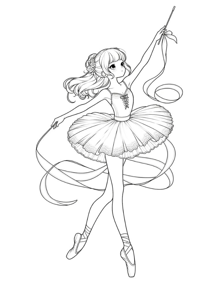 Free Cute Ballerina Coloring Pages