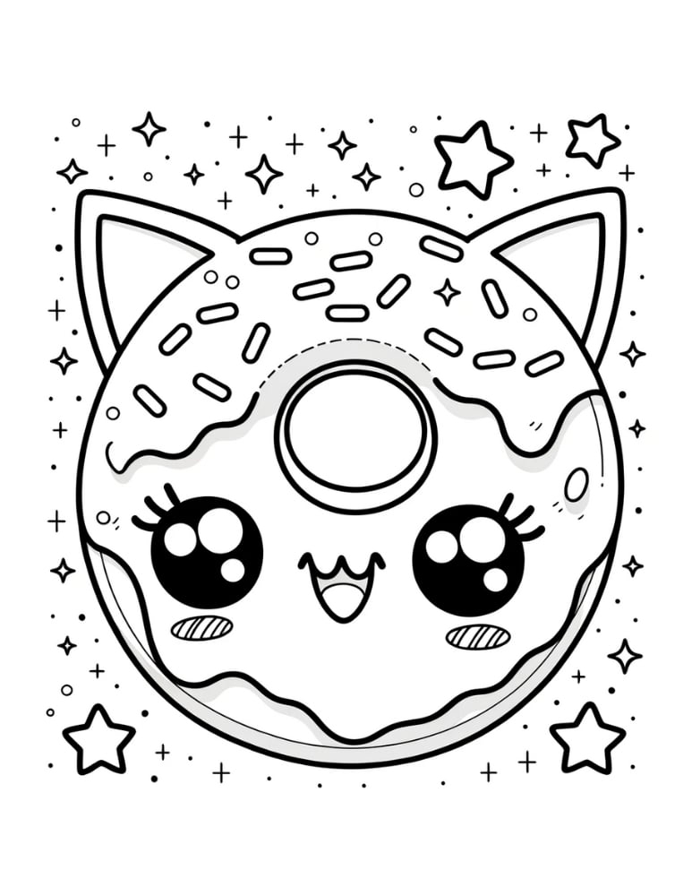 donut coloring pages