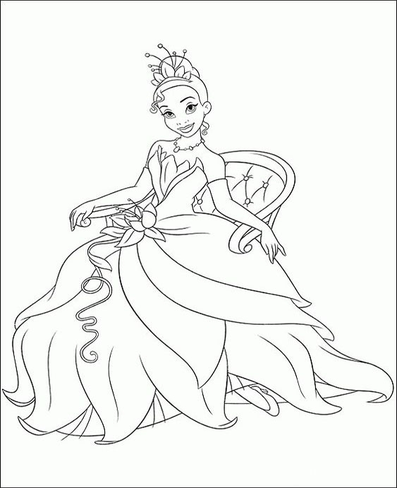 tiana coloring pages