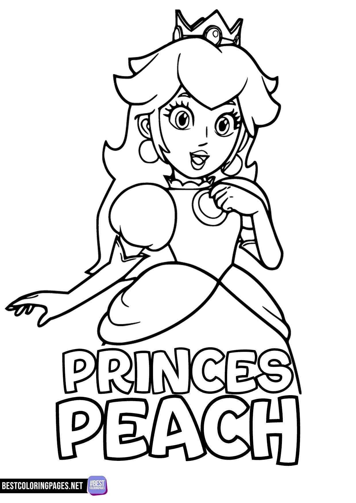 Free Fun Princess Peach Color Pages For Kids Free Coloring Pages To