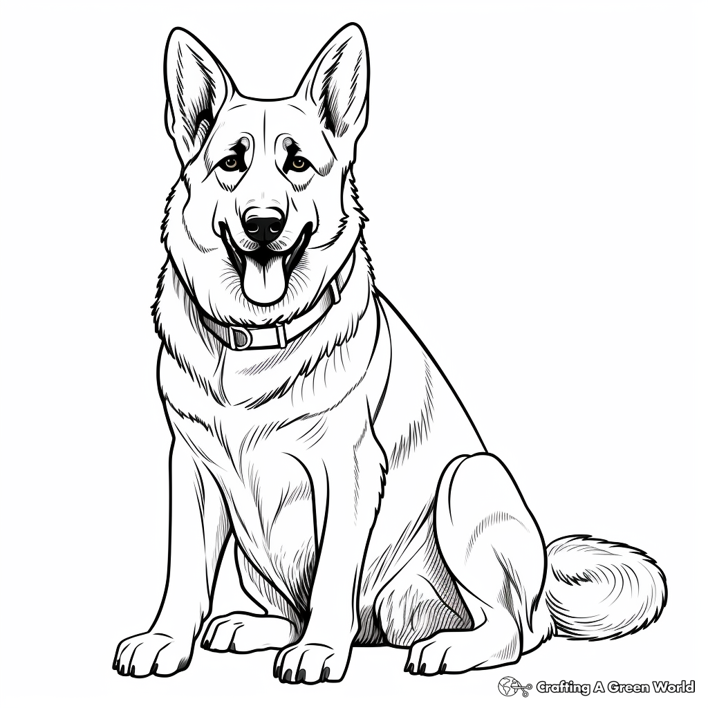 german shepherd dog coloring pages