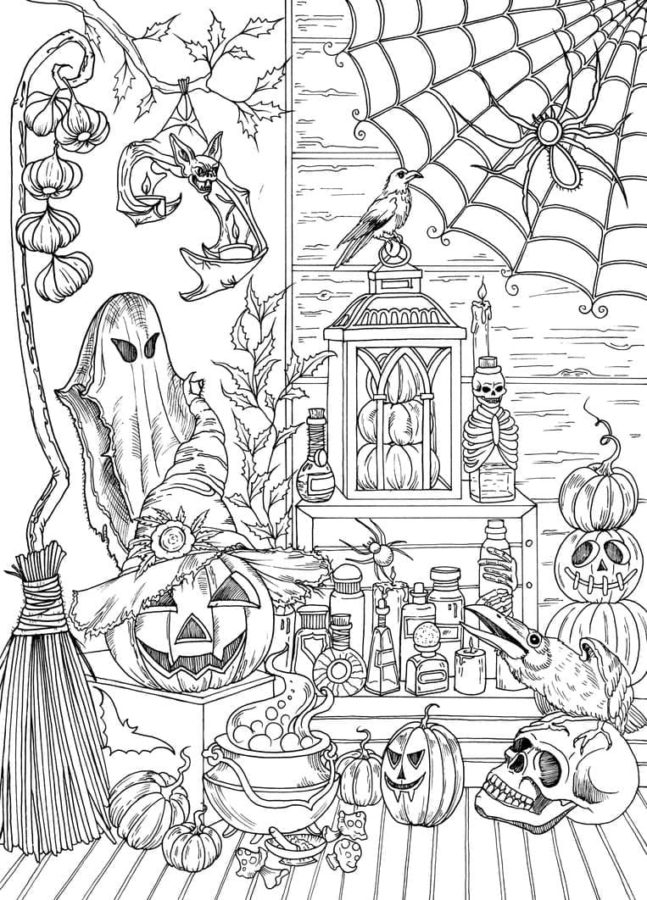 Free Halloween Coloring Pages For Adults Free Halloween Coloring Pages For Adults