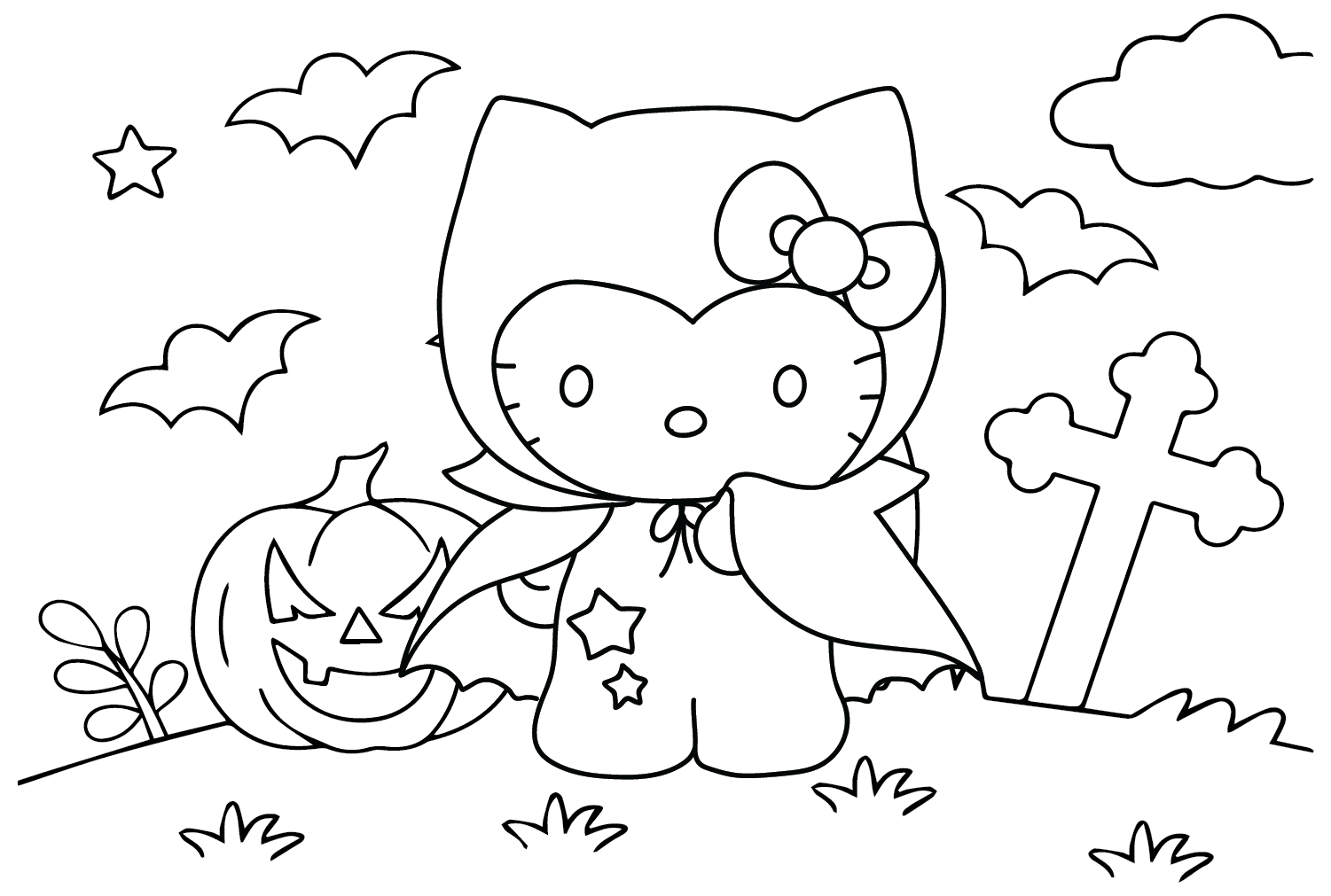 Free Hello Kitty Halloween Coloring Page Free Printable Coloring Pages
